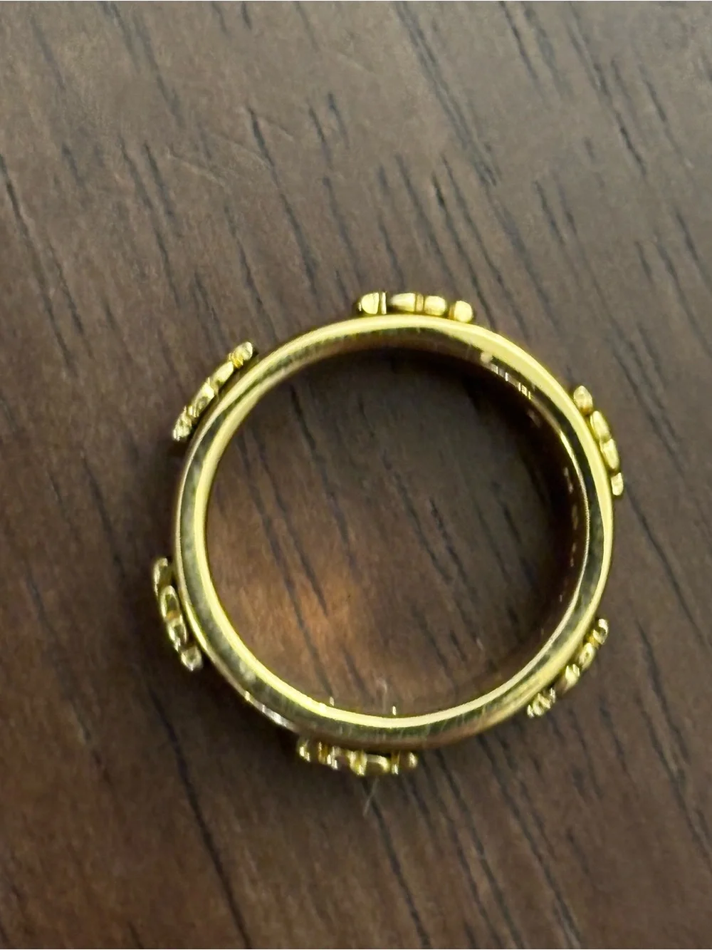 Tory Burch Black Enamel and Gold Logo Band brand new size 7